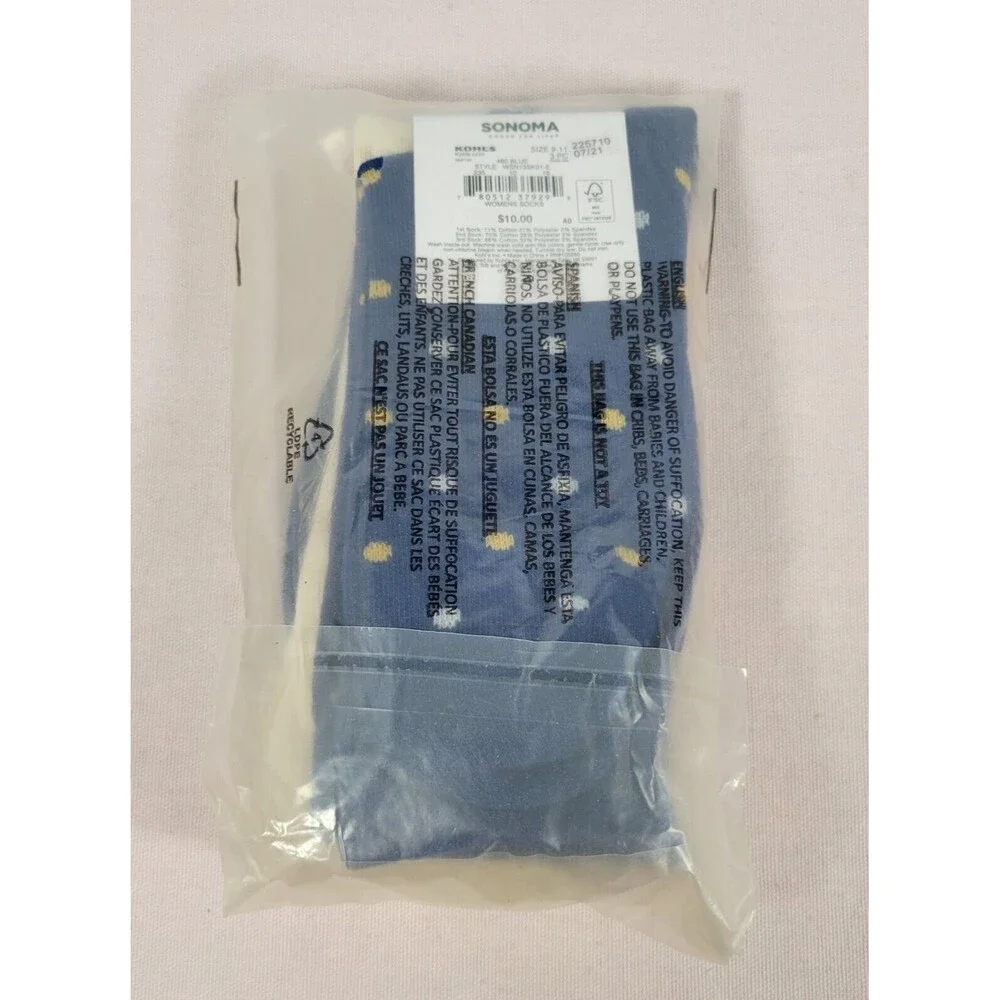 Women's Sonoma 3-Pack Polka Dot & Striped Dress Socks Size 9-11